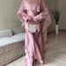 Elegant Flowy Long Sleeve Dress For Women - Soft Cotton-Polyester Blend, Sweet & Feminine, Comfortable High Waist, Versatile For Fall & Everyday Wear_ecoleips.com