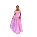 Women's Pink Ball Gown Dress Square Neck Elegant Bubble Sleeve Prom Dress Flared Skirt S-XXL_ecoleips.com