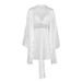 White Lace Silk Camisole Nightdress Long Sleeve Robe Pajamas Two-Piece Set 2026 European And American Autumn_ecoleips.com