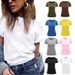 Fashion Women's Solid Color T-Shirt Short Sleeve Spring Summer Top Style Popular New Clothing_ecoleips.com