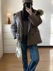 girl 2025 New Winter Workwear Loose Thickened Cotton Jacket For Women, Petite Style With Fur Collar Parka Coat_ecoleips.com