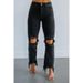 Women's Skinny Cropped Jeans Ripped Spring New Style Fashion High Waist Straight Leg Jeans_ecoleips.com
