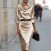 Elegant Satin Long Sleeve Dress For Women - Slim Waist Summer Dress With Premium Finish (S-XXL)_ecoleips.com