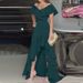 Women's Clothing Fashion Temperament V Neck Ruffled Irregular Elegant Dress_ecoleips.com