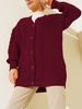 "Elegant Burgundy Muslim Knit Cardigan – Oversized Comfort For Work & Leisure | Winter 2024"_ecoleips.com