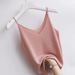 Plus Size Camisole Vest For Women, V-Neck Ice Silk Sexy Short Ribbed Knit Versatile HyunA Style Top_ecoleips.com