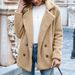 K New Button Down Fur Jacket With Loose Collar And Plush Sweater_ecoleips.com