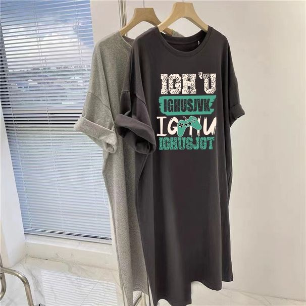 Women's Short Sleeved Dress Summer New Oversized Loose Printed Casual Dress_ecoleips.com