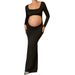 Women's Clothing Fashion Sexy Hollow Tube Top Solid Color Hip Wrapped Slim Fit Pregnant Woman Dress_ecoleips.com