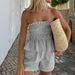 Women's Clothing Casual Simple Tube Top Ruffled Shorts Suit_ecoleips.com