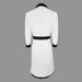 French Color Block Notched Collar Blazer Dresses Woman Button Decoration A-Line Office Dress Fall 3/4 Sleeve Elegant Party Dress_ecoleips.com