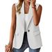 New Sleeveless Blazer Women's Casual Office Jacket - Lightweight Loose Fit, Notched Lapel, Multiple Colors_ecoleips.com