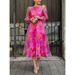 Women's Clothing Summer New Fashion Mesh Floral Dress_ecoleips.com