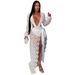 Women's Sexy Lace Mesh Dress Deep V-Neck High Slit Elegant Alluring Party Wear_ecoleips.com