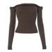 WG091 European And American Women's Fashion Autumn New Solid Color One-shoulder Asymmetrical Pleated Sexy Long-sleeve_ecoleips.com
