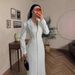 Modest Abaya Dress/Muslim Dress Women Elegant Bodycon Dress For Women - Slim Fit Cotton Blend Maxi Dress With Button Front Detail (White, S-XXL)_ecoleips.com