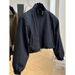Elegant And Unique Stand-up Collar Short Jacket Women, Hong Kong Petite Size, Workwear Style, Stylish Windbreaker Top_ecoleips.com