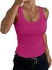 Women's Clothing Low Cut Crew Neck Sleeveless Ribbed T-Shirt Stretch Slim Fit Basic Vest Top Casual 2026_ecoleips.com
