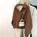 Women's Polo Collar Long Sleeve Sweashir For Spring And Auumn, New Thin Loose Korean Syle Versaile V-Neck Top_ecoleips.com