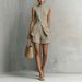 Flowy Fashion Sleeveless Shorts Set For Women Solid Color Stylish Independent Store Shirt 2026 Europe & America_ecoleips.com