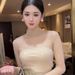 Fashionable Slim Fit Long Sleeve Mesh T-Shirt Half High Collar Shiny Sequins Women's Korean Style Elasticity New Arrival_ecoleips.com