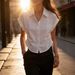 Women's Clothing Summer Side Drawstring Waist Shirt Women's Clothing Tops New Arrival_ecoleips.com