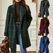 Women's Retro Plaid Wool Coat Mid-Length Lapel Casual Temperament European American Style Trench Cross Border 2025_ecoleips.com