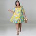 Plus Size Off Shoulder Floral Print Dress, Flowy A-Line Swing Dress With Puff Sleeves For Women, Cute Cartoon Print Summer Dress_ecoleips.com