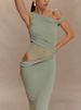 Mozision One Shoulder Slinky Sexy Maxi Dress Women Summer Fashion Backless Sleeveless Split Club Party Long Dress Elegant_ecoleips.com