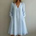 European And American Women's Retro Elegant V Neck Floral Embroidery Long Sleeved Dress 2026_ecoleips.com