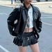 Women's Clothing Retro Motorcycle Leather Jacket Temperament Red Plus Size Available New_ecoleips.com