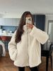 Women's Cozy Fleece Coat With High Neck - Soft Loose Fit Winter Jacket For Casual & Office Wear (Khaki, Coffee, Beige)_ecoleips.com