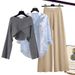 Women’s Clothing Fashion autumn suit women sweater women new large size women's shirt wide leg pants three piece knitted slim_ecoleips.com