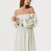 Casual Bell-Sleeve Chiffon European And American Women's Fashion 2024 Spring Square-Neck Printed Comfortable_ecoleips.com