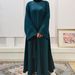 Muslim Plain Bell Long Sleeve Loose Belt Solid Color Women's Robe_ecoleips.com