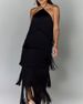 Women's Clothing Fashion Halter Neck Tassel Backless Slit Dress Women's Clothing Backless Slit Dress Women's Fashion Dress_ecoleips.com