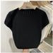 Women's Short Sleeve Knitted Top round Neck Hollowed out Lightweight Base Layer Design Solid Color Spring Summer 2026 New Style Short Length_ecoleips.com