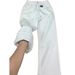 White Fleece-lined Thickened Loose Straight-leg Jeans For Women, Autumn And Winter, High-waisted, Slimming, Drapey,_ecoleips.com