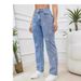 Vintage Embroidered High-Waisted Jeans – Stretch Cotton Denim Pants With Floral Stitching & Straight Leg_ecoleips.com