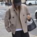 Double-breasted Woolen Coat Women's Winter Thickened Woolen Coat Medium And Long_ecoleips.com