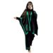 Women's Modal Knit Three-Piece Set – Oversized Cape Top & Wide-Leg Pants (One Size, Geometric Print, Minimalist Chic)_ecoleips.com