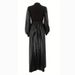 Women's Clothing solid color splicing long fashionable and elegant women's dress_ecoleips.com