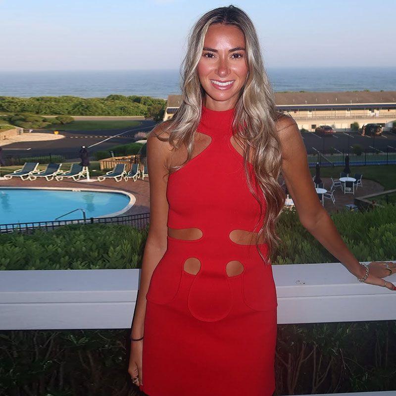 Fashion Solid Hollow Out Mini Dress For Women Halter Sleeveless Female Slim Short Dresses 202 Summer New Party Lady Robes Street_ecoleips.com