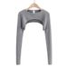 European And American Niche Pure-desire Girl's Short Vest-style Outerwear, Half-length Layered Cover-up, Long-sleeved_ecoleips.com