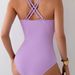 Aria Basics 2025 New European And American Cross-Border Solid Color One-Piece Swimsuit For Women, Conservative Swimwear, Bikini_ecoleips.com