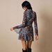 Elegant Floral Print A-Line Dress – Double-Layer Round Neck Chiffon Dress With Slit & Bell Sleeves (Floral/Pink, True To Size)_ecoleips.com