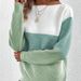 Women's Clothing Contrast-Stitch Knit Sweater – Women's Round Neck Long Sleeve Pullover"_ecoleips.com
