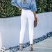 Women's Clothing White Skinny Jeans For Women Casual Solid Color Denim Jeans Regular Fit Spring/Autumn Summer Polyester_ecoleips.com