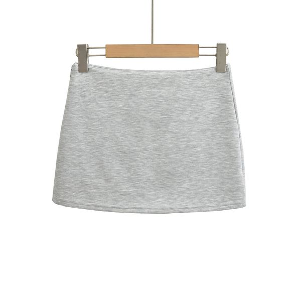 Verve 2426-24 Autumn New Style Sexy And Spicy Simple Solid Color Bodycon Air Layer Short Half Skirt_ecoleips.com