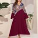 Women's Clothing Plus Size Tassel Print Pullover Dress Elegant Commuting Wear Middle Eastern Women's Clothing_ecoleips.com